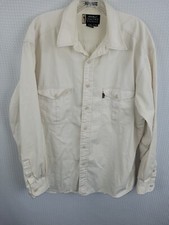 Eddie Bauer Legend Elkhorn Button Down Shirt Tan Long Sleeve Size Large