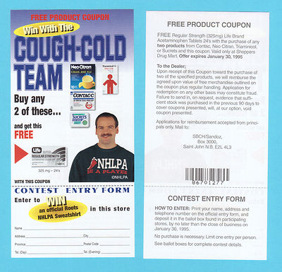 Wendel Clark 1995 Neo Citran Hockey Ad Coupon Brochure Contest Entry Form
