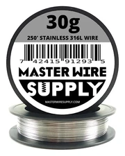 MWS - SS 316L - 250 ft. 30 Gauge AWG Stainless Steel Resistance Wire 30g 250’ 