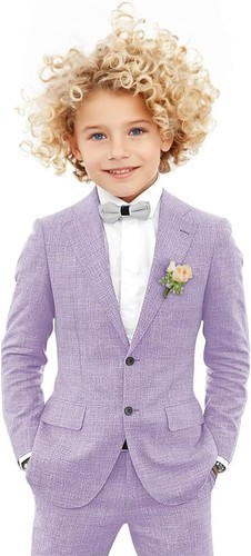 Boy Summer Lightweight Linen Suit Set Blazer Pants Cute Stylish for Wedding Ring - Picture 28 of 36