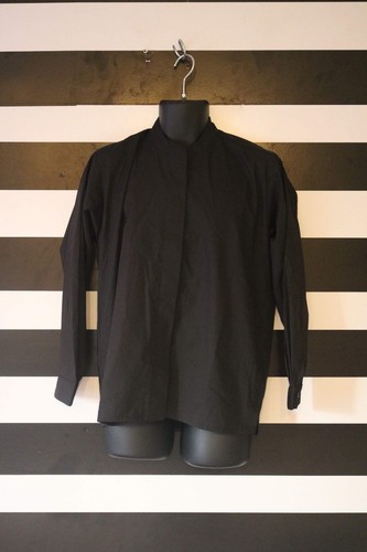 New Chef Fashion inc Black Work Shirt Long Sleeve Women Size M Made in US