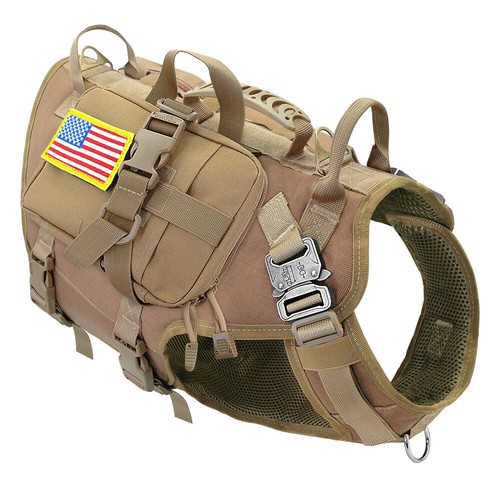 Military Tactical Pet Dog Harness with Handle Pet No Pull Training Service Vest - Picture 15 of 18