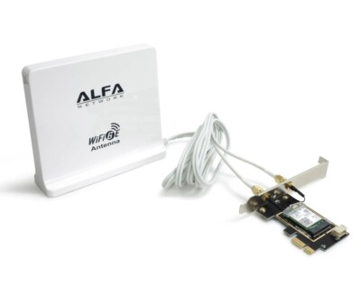 ALFA NETWORK Wi-Fi 6E PCIe Karte mit Panel Antenne (AIT-AX210-EZ)
