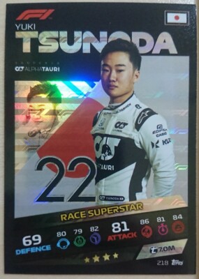 Yuki Tsunoda Race Superstar -Alpha Tauri Racing - Topps Turbo Attax F1 2021 #218