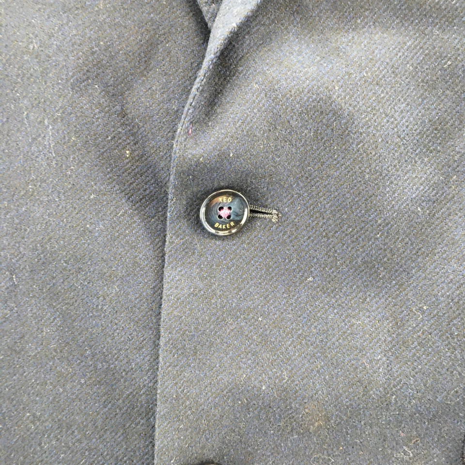 Ted Baker London Blazer Traje Chaqueta Para Hombres 5 Azul Manga Larga Botón Delantero Formal Foto 3 de 4