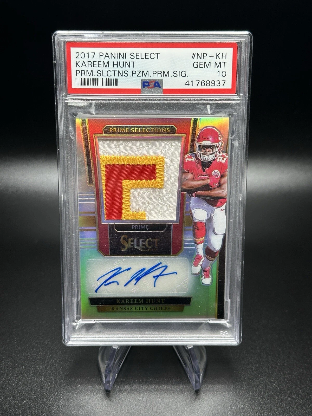 Kareem Hunt Panini Select Prime Selections Prizm Prime Signatures #NPKH Base