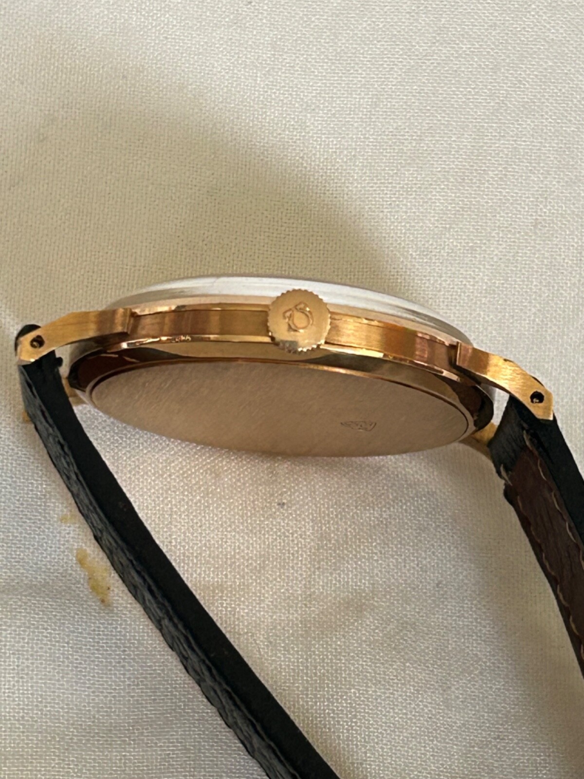 Vintage Omega 18K Solid Rose Gold Manual 37mm Case-Super rare image 3