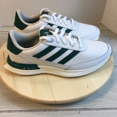 Adidas s2g SL Leather 24 Golf Shoe IF0299 Cloud White / Green 10.5 New!! - Picture 2 of 10