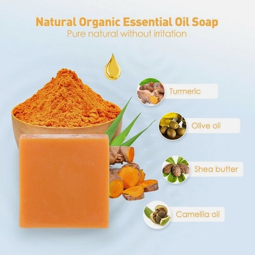 Tumeric Seife Kurkuma Creme Whitening Makel Korrektor dunkle Flecken Heller - Bild 11 von 23