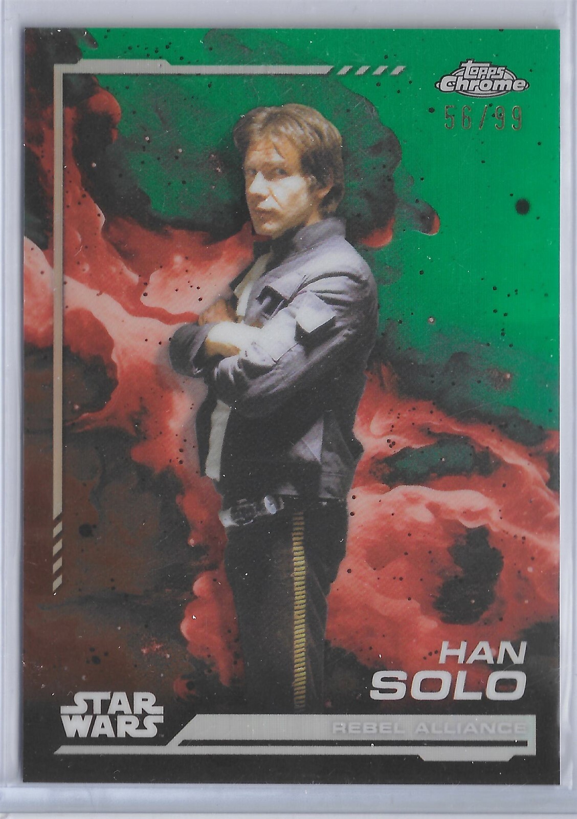 2024 Topps Star Wars Chrome Base Green Refractor Parallel 102 Han Solo 56/99 SKC