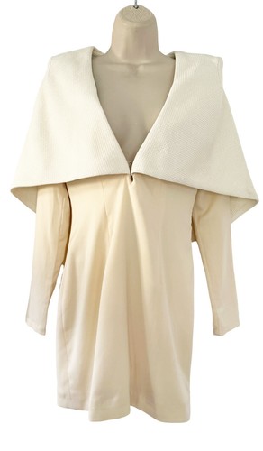 ASILIO Almost Famous Woman's Sz S Nude Long Sleeve Caped Mini Dress NWT REVOLVE - Picture 3 of 11