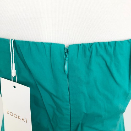 Kookai Poplin Strapless Dress Womens EU 40 AU 12 Teal Pleated Fit & Flare New - Picture 5 of 13