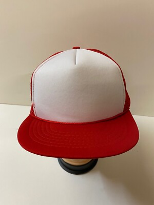 2x Cap Schildmütze Mütze rot/weiß Kappe verstellbar  58 cm Snapback Truckercap 