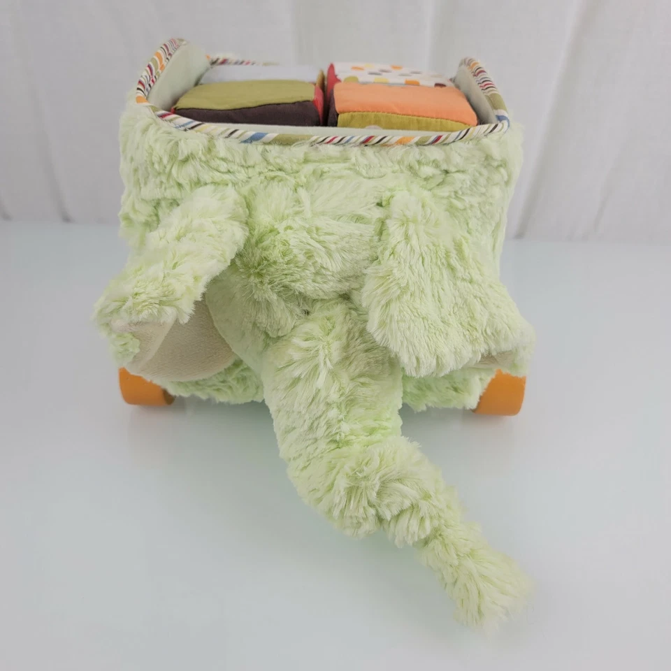 Bloques de elefante suave estilo bebé juguete sonajero rollos verde apilable decoración Foto 3 de 4