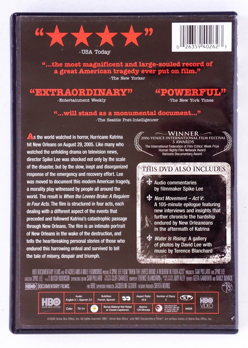 その他 When the Levees Broke [DVD] WHEN THE LEVEES BROKE EMMY FYC DVD HBO SPIKE LEE DOCUMENTARY
