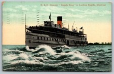 R & O Steamer   Rapids King   Lachine Rapids  Montreal   Canada   Postcard