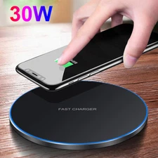 30W Wireless Charging Pad Charger Mat For Apple AirPod iPhone 14 15 Pro Samsung
