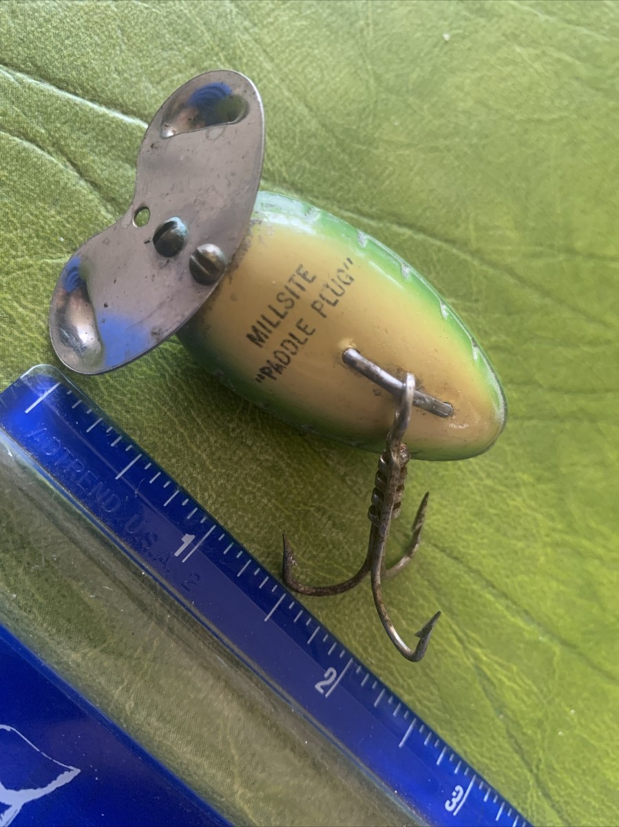 Vintage Millsite Surface Paddle Plug Fishing Lure Tackle Top Vintage Millsite Surface Paddle Plug Fishing Lure Tackle Top