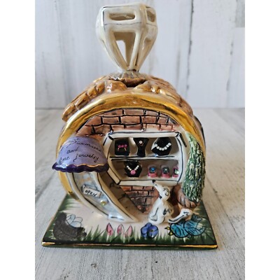 Blue sky jewelry ring store diamond tea light candle holder dog