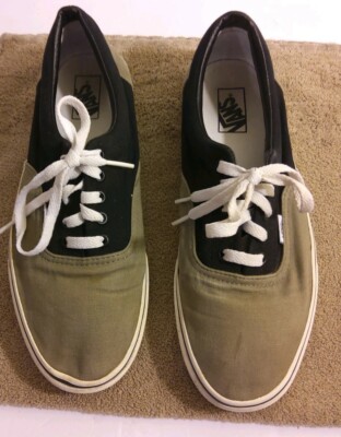 olive green and black vans