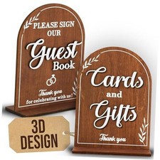 Wooden Wedding Signs For Ceremony And Reception - Cards Card Gift  Guestbook