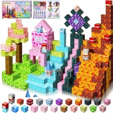 150PCS My World Magnetic Building Cubes Set Magnet Tiles Toys Gift for Kids Boys
