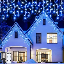 66 Ft 640 LED Christmas Lights Outdoor Extra Long 8 Modes Waterproof Icicle L...