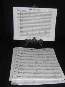 BIG BAND INST CHARTS  A SPY IN THE NIGHT FULL SCORE 5/4/4/4   PRINTED