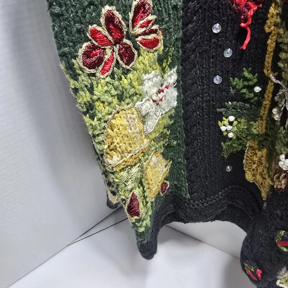 Cárdigan de Navidad de Colección Negro Moda Insecto Adornos Árboles de Navidad Grande Foto 4 de 4