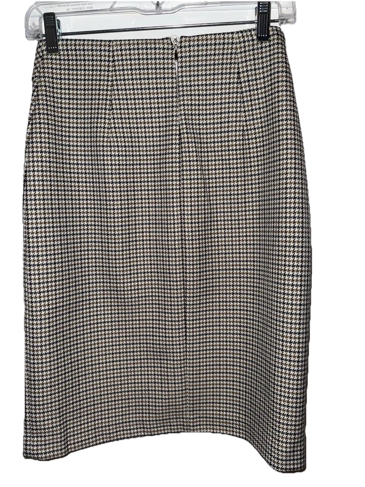 Юбка женская H&M размер 2 желтовато-коричневая коричневая черная гончая карандаш короткая длина - Изображение 2 из 4