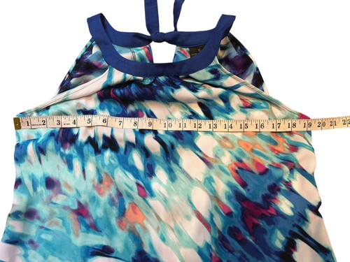WORTHINGTON Women's Stretch Halter Tank Top, Artsy Blue, Tie In Back Size M - Picture 4 of 6