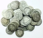 MIXED DATE AND MINT BARBER DIME LOT * 44 COINS TOTAL * 90% SILVER * NR #P3126