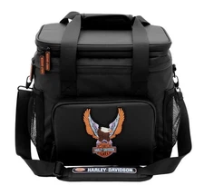 Harley-Davidson Embossed Vivid Bar & Shield Eagle Soft Sided Cooler, Black