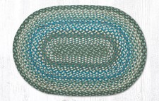 Earth Rugs C-419 Sage Settlers Blue Oval Braided Rug 20" x 30"
