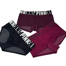 3 Victoria's Secret PINK LOGO Extra Low Rise Hipster Seamless Y2K Panties Size S
