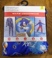 Boys ClimateRight by Cuddl Duds Sonic Thermal Underwear Set Size M 8/10 NEW 