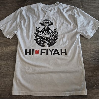 New HI*FIYAH Volcano Eruption Graphic Tee Shirt Men's Size S Streetwear Hawaii