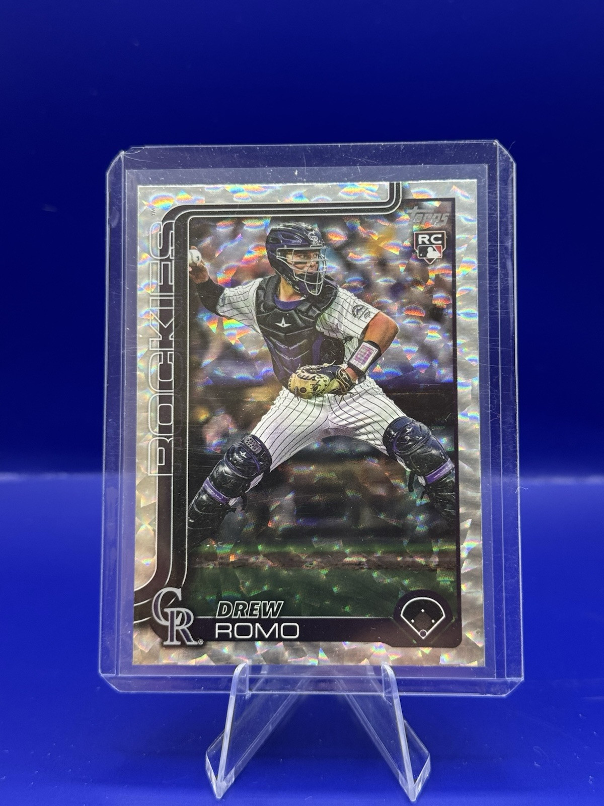 2025 Topps Series 1 Drew Romo (RC) #296 Diamante Parallel Colorado Rockies