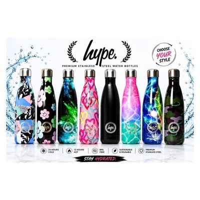 HYPE Trinkflasche 500ml Mehrweg Metall Thermo Trinkflasche verschiedene Designs