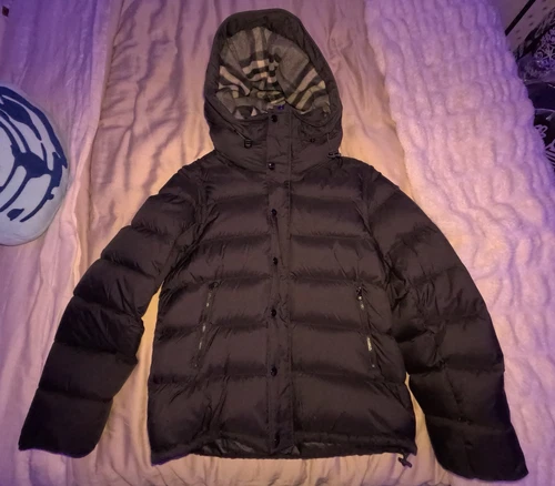 Cappotto Burberry con cappuccio a quadri manica staccabile nero M