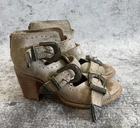 Freebird by Steven Violet Beige Western Buckle Heeled Sandals Size US 8