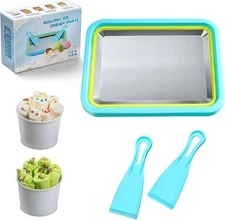 Mini Rolled Ice Cream Maker, Frozen Yogurt Rolls Tray, Instant Cold Plate