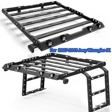 Roof Rack Cargo Carrier With Led Lights For Jeep Wrangler Jk 2007-2018 Cross Bar
