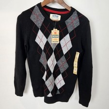 Urban Pipeline NWT Sweater Knit Black Red Argyle Size Large