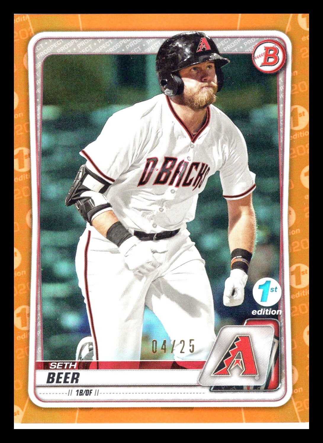 2020 Bowman 1st Edition / Orange Foil 04/25 / Seth Beer #BFE-75