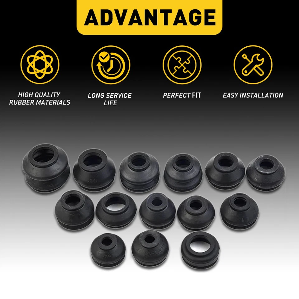 Kit de goma de repuesto 14x rótulas botas cubierta antipolvo varillas de amarre extremos de rótula Foto 3 de 4