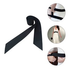 Wedding Sash for Bride Black Decorative Waist Sash Comfortable Weaving Cloth