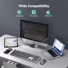 2.4G BT Wireless Rechargeable Bluetooth Keyboard 4 Device Switch PC Laptop