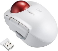 Small Trackball Mouse Digio2 Wireless 5Button Laser Type Index Finger White