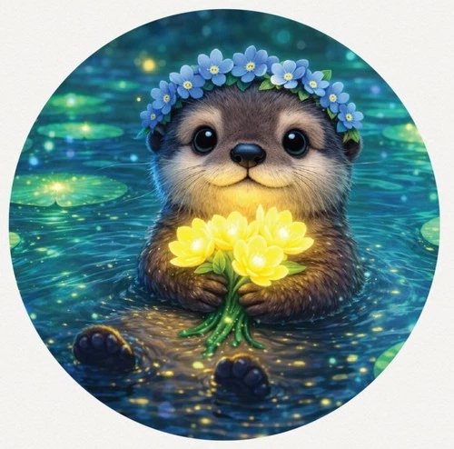 Hayleybug 1/2 oz River of Light Otter silver round w/ COA POP 15